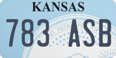 KS license plate 783ASB