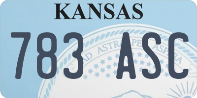 KS license plate 783ASC