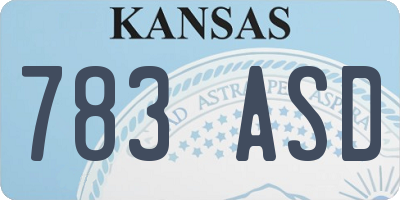 KS license plate 783ASD
