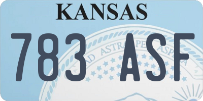 KS license plate 783ASF
