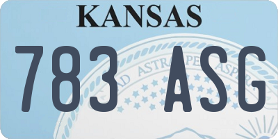 KS license plate 783ASG