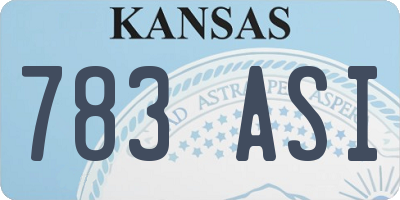 KS license plate 783ASI