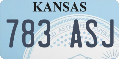 KS license plate 783ASJ