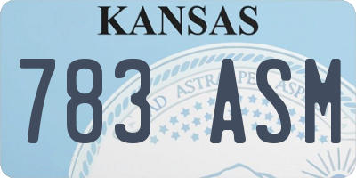 KS license plate 783ASM