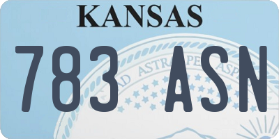 KS license plate 783ASN