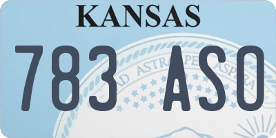 KS license plate 783ASO