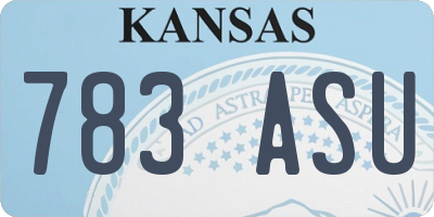 KS license plate 783ASU