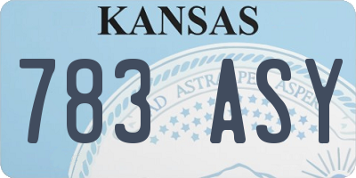 KS license plate 783ASY