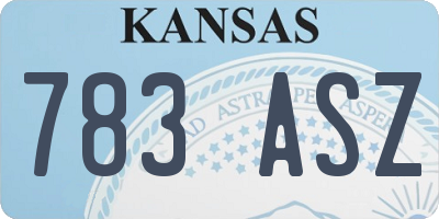 KS license plate 783ASZ