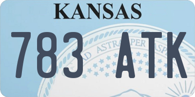 KS license plate 783ATK