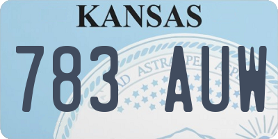 KS license plate 783AUW