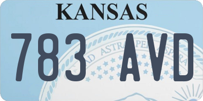 KS license plate 783AVD