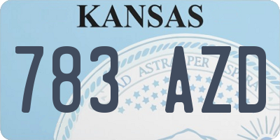 KS license plate 783AZD