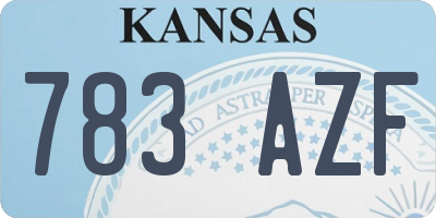 KS license plate 783AZF