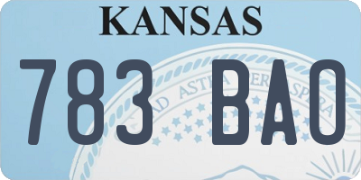 KS license plate 783BAO