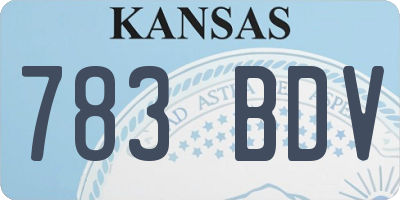 KS license plate 783BDV