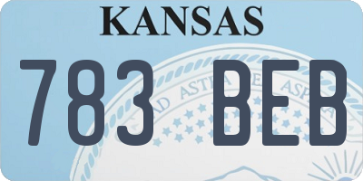 KS license plate 783BEB