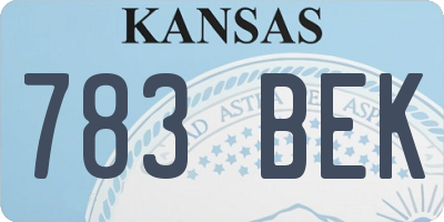 KS license plate 783BEK