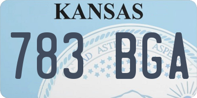 KS license plate 783BGA