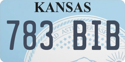 KS license plate 783BIB