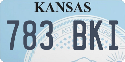 KS license plate 783BKI