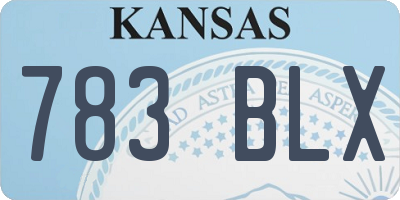 KS license plate 783BLX