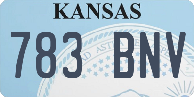 KS license plate 783BNV