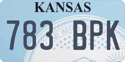 KS license plate 783BPK