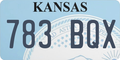 KS license plate 783BQX