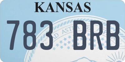 KS license plate 783BRB