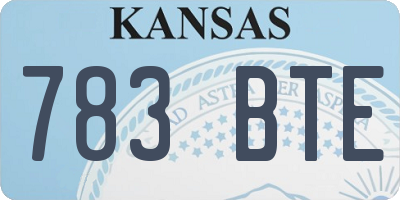 KS license plate 783BTE