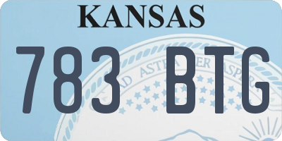 KS license plate 783BTG