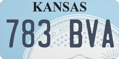 KS license plate 783BVA