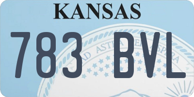 KS license plate 783BVL