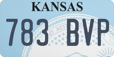 KS license plate 783BVP
