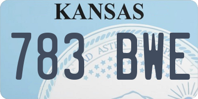 KS license plate 783BWE