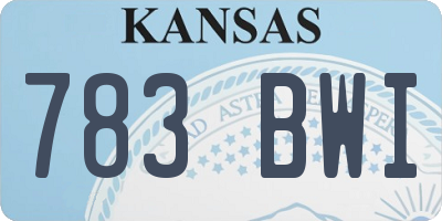 KS license plate 783BWI