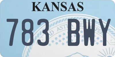 KS license plate 783BWY