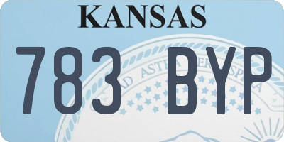 KS license plate 783BYP