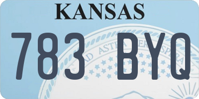 KS license plate 783BYQ