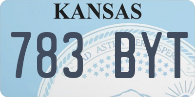 KS license plate 783BYT