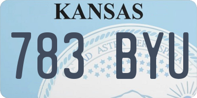 KS license plate 783BYU