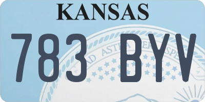 KS license plate 783BYV