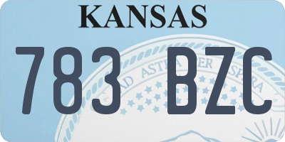 KS license plate 783BZC