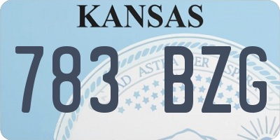 KS license plate 783BZG