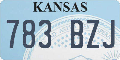 KS license plate 783BZJ