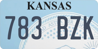 KS license plate 783BZK