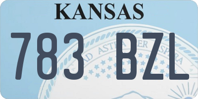 KS license plate 783BZL