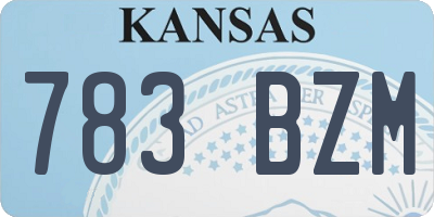 KS license plate 783BZM