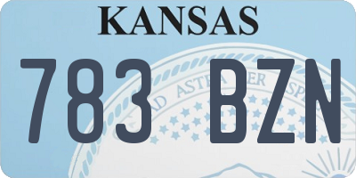KS license plate 783BZN